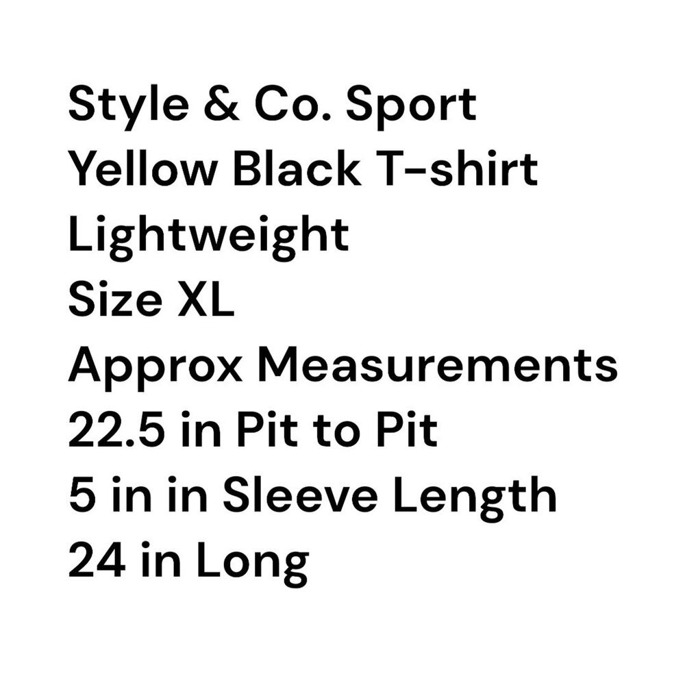 Style&co Top Womens XL Yellow Black White Abstract Tie Dye Stretch‎ Lightweight - Picture 7 of 7
